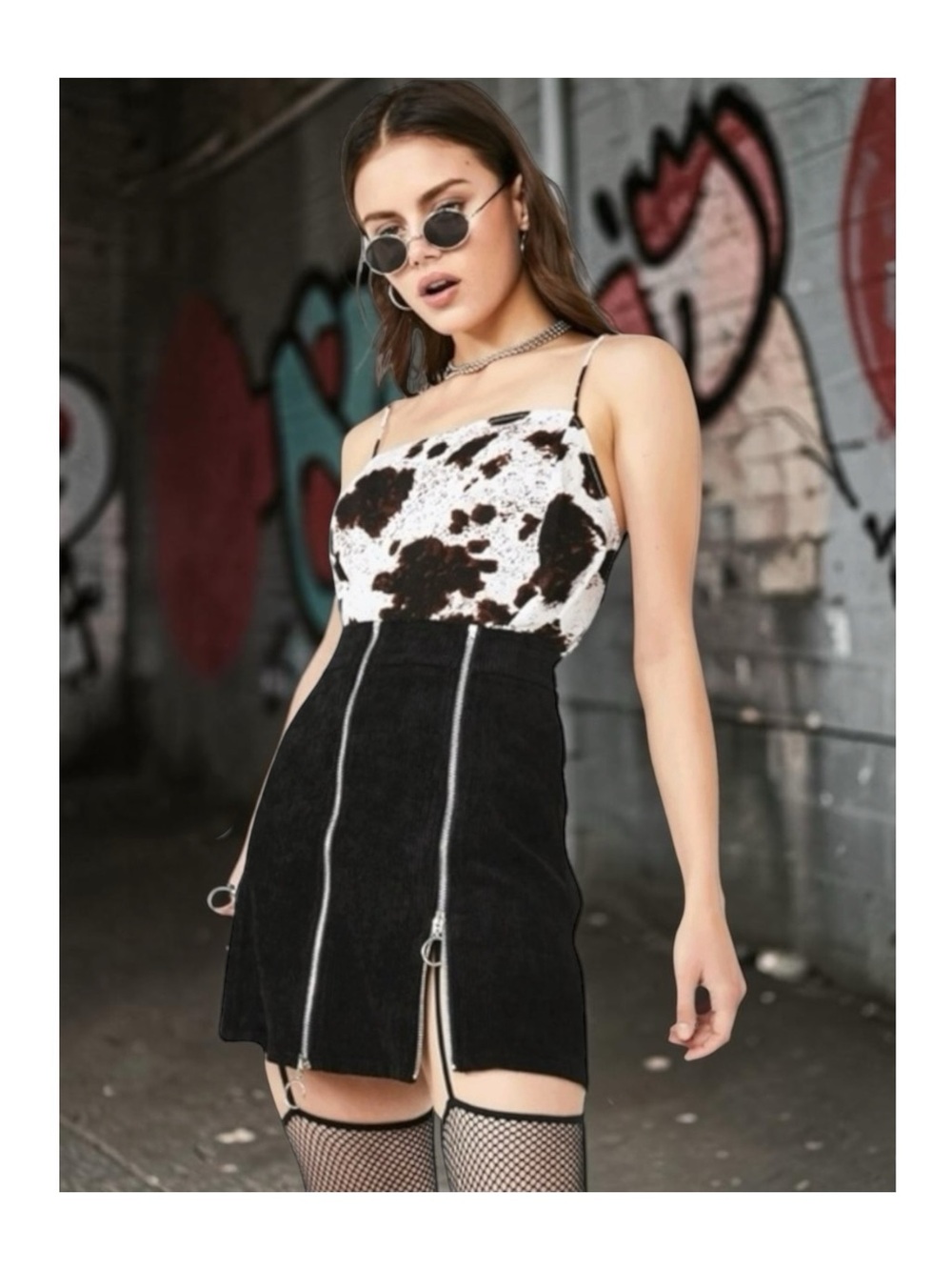 Deadstock: new Valfre ꥟ Lasso Mini Skirt ꥟ Black ꥟ Silver Zippers All Over ꥟ M ꥟